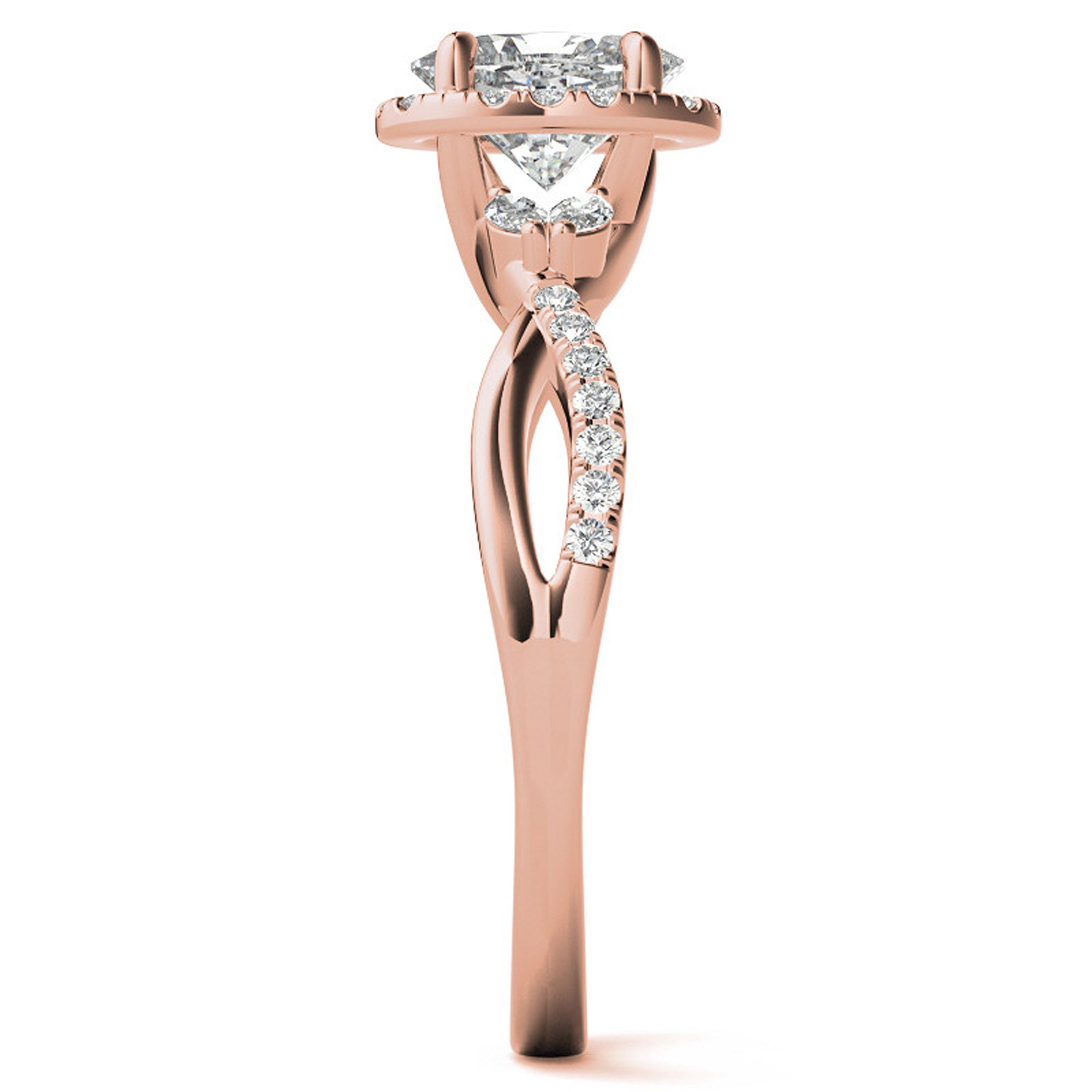 Silver Twist Halo Stack Ring