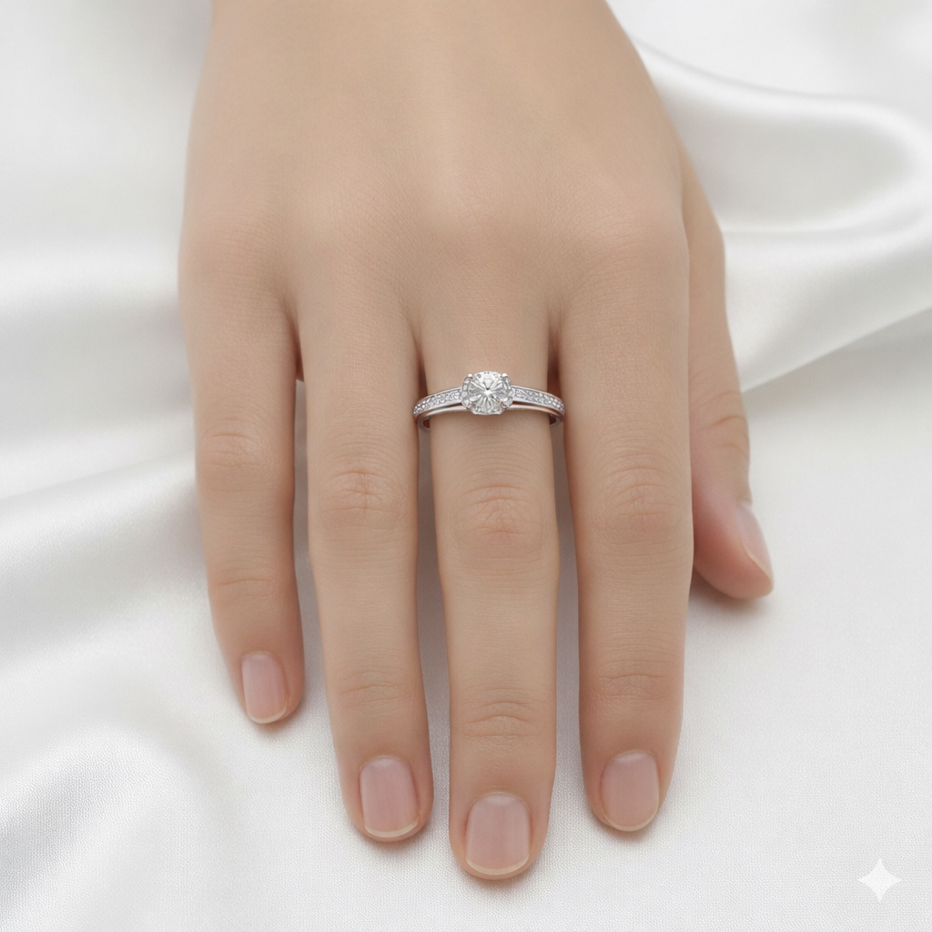 Split Shank Solitaire Diamond Ring