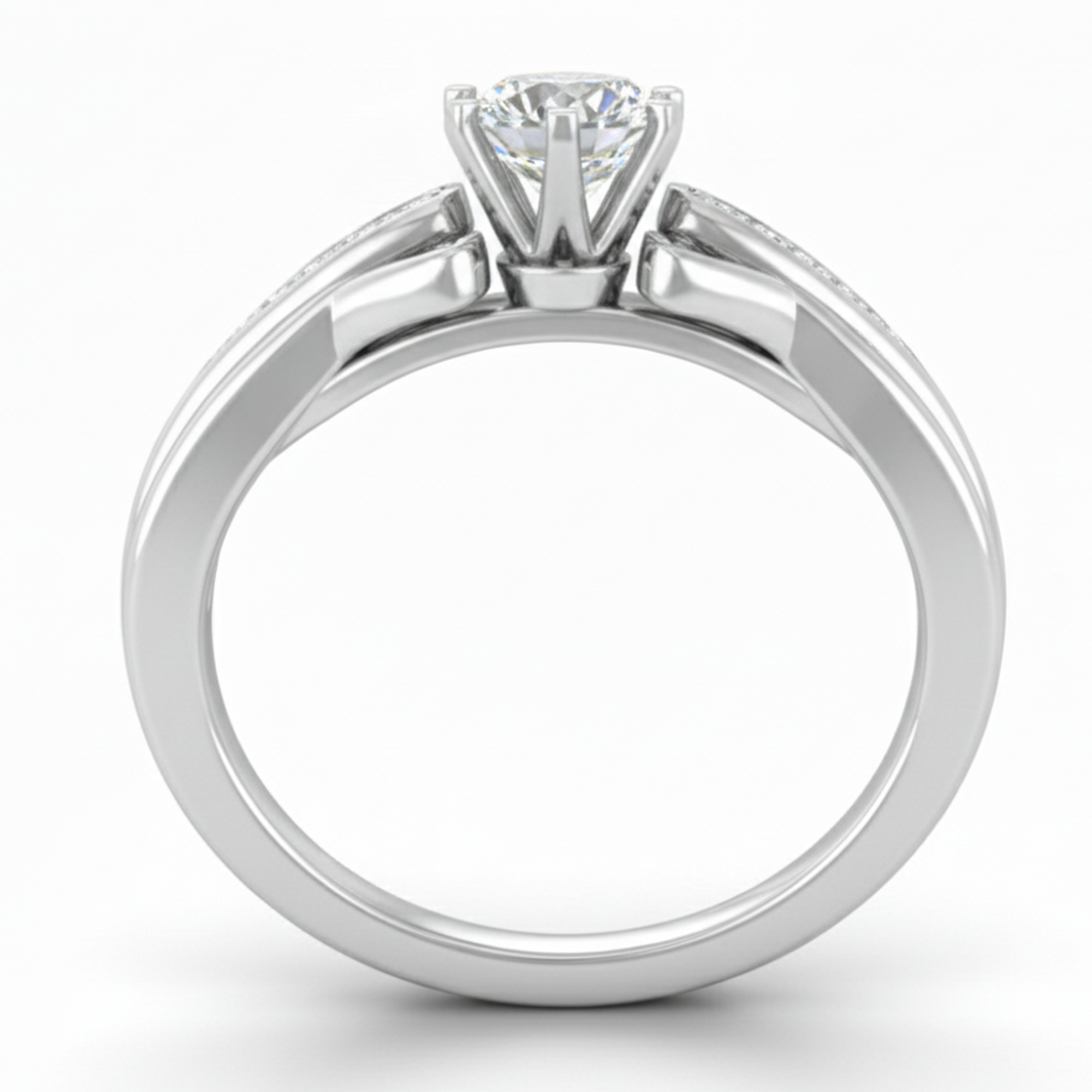 Crisscross Diamond Engagement Ring