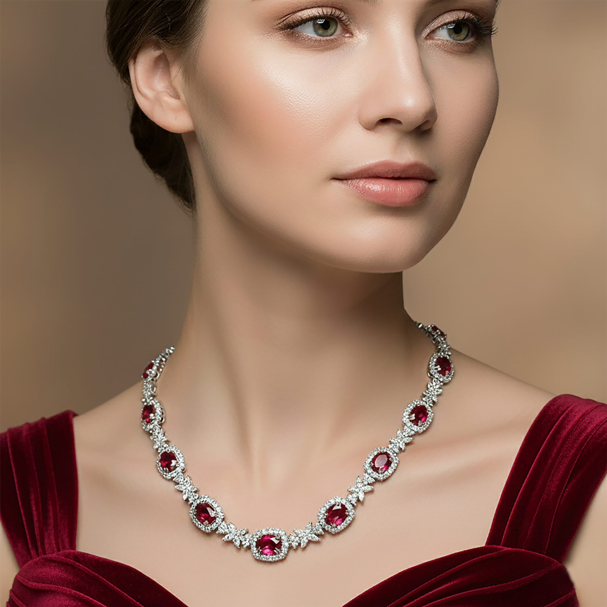 Statement Ruby Necklace for Party Wear