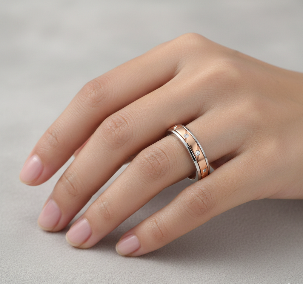 Elegant Unisex Band with Diamond Accents