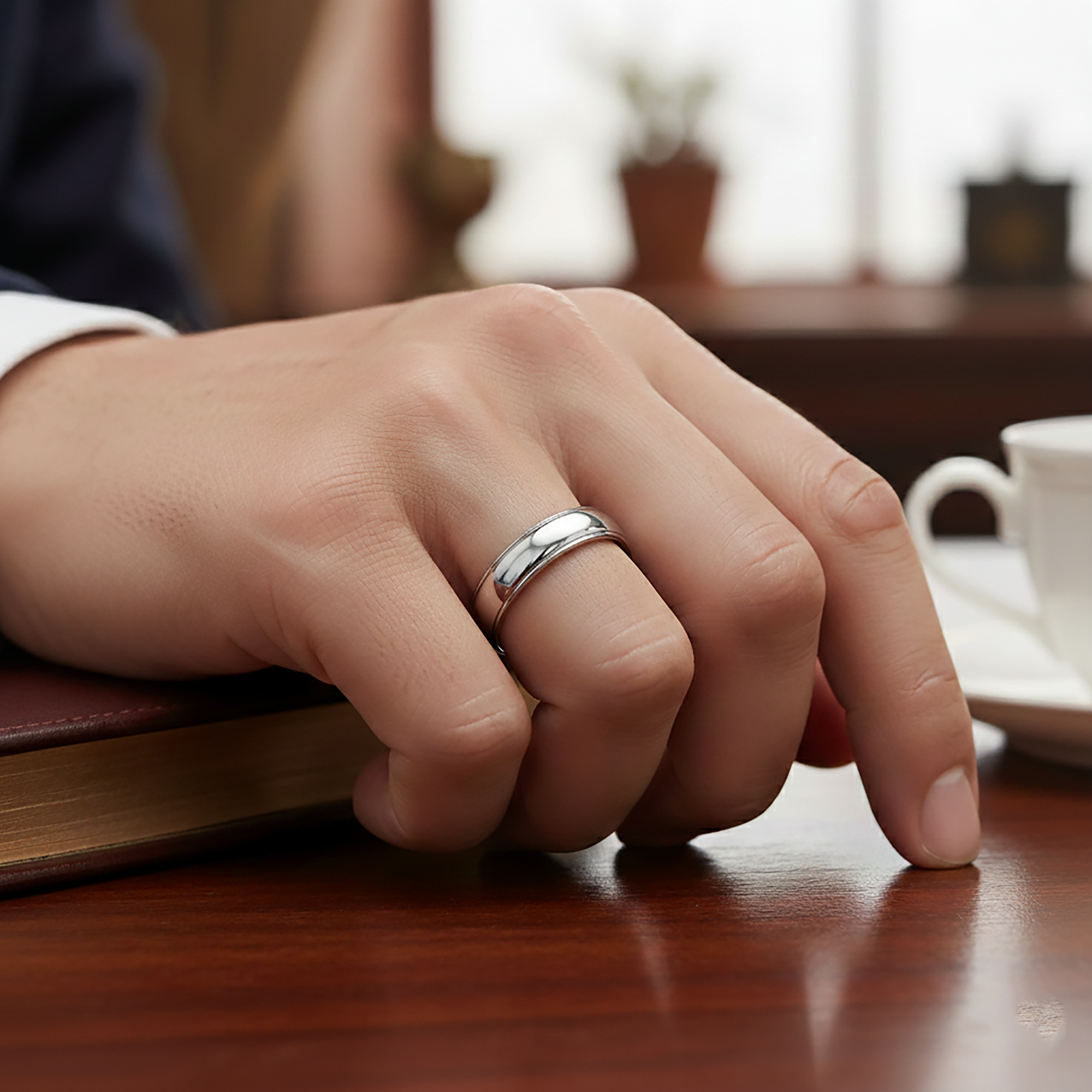 Unisex Sterling Silver Band