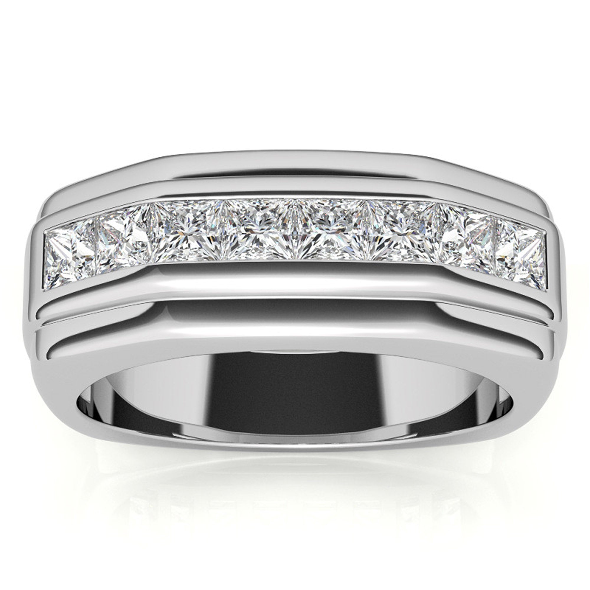 Princess Cut Half Eternity Band