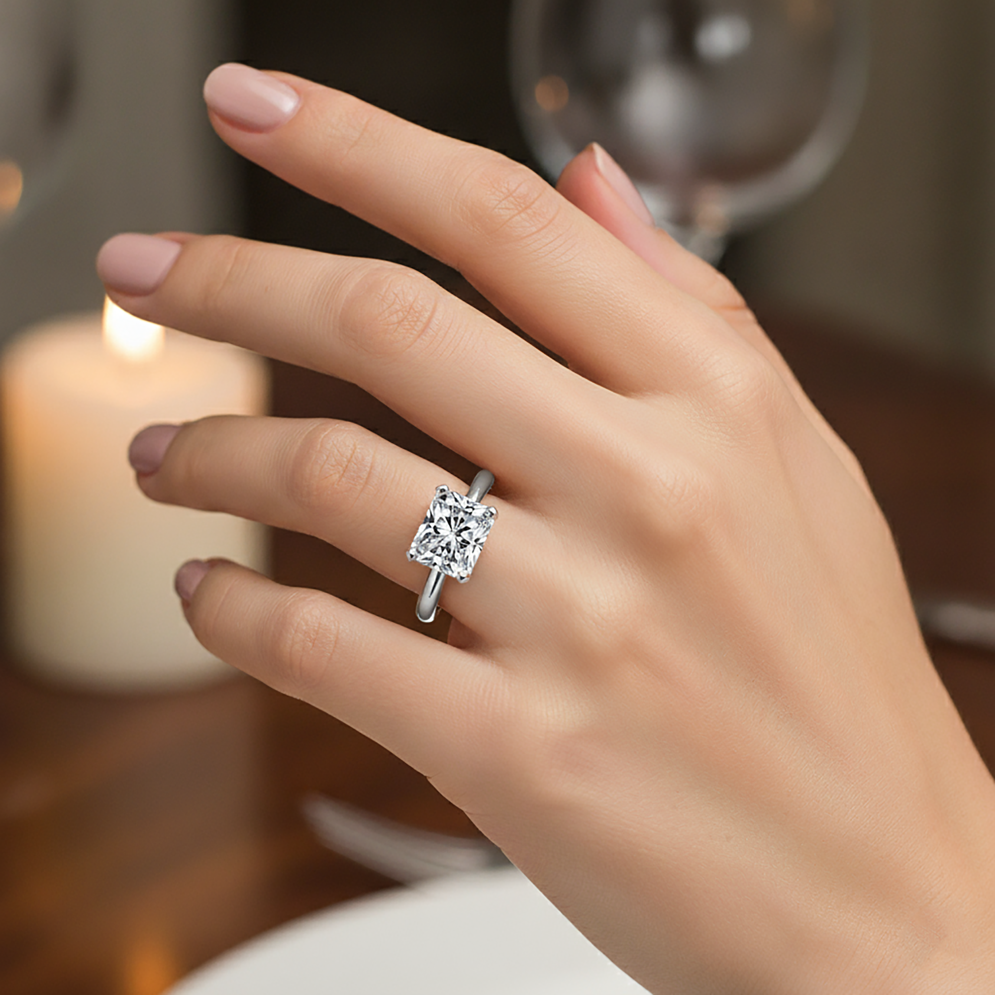 Sparkling Radiant Cut Ring for Her