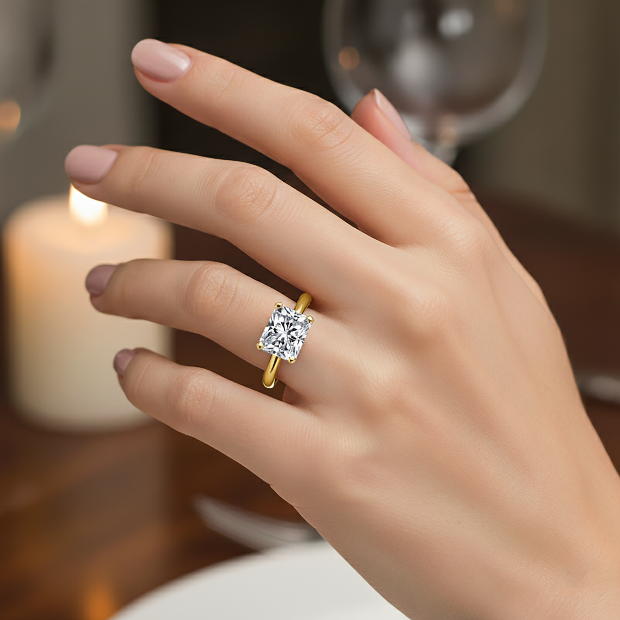 Sparkling Radiant Cut Ring for Her