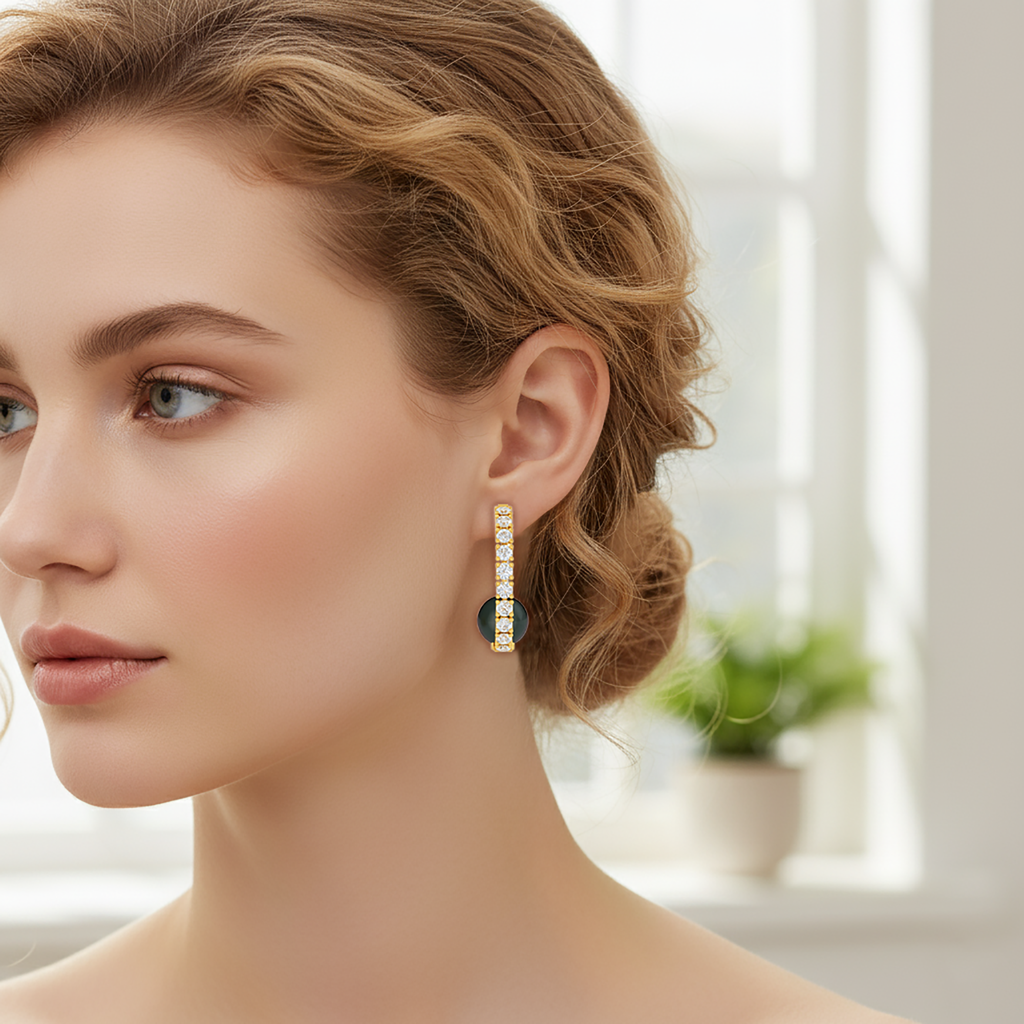 Black Pearl Drop Earrings