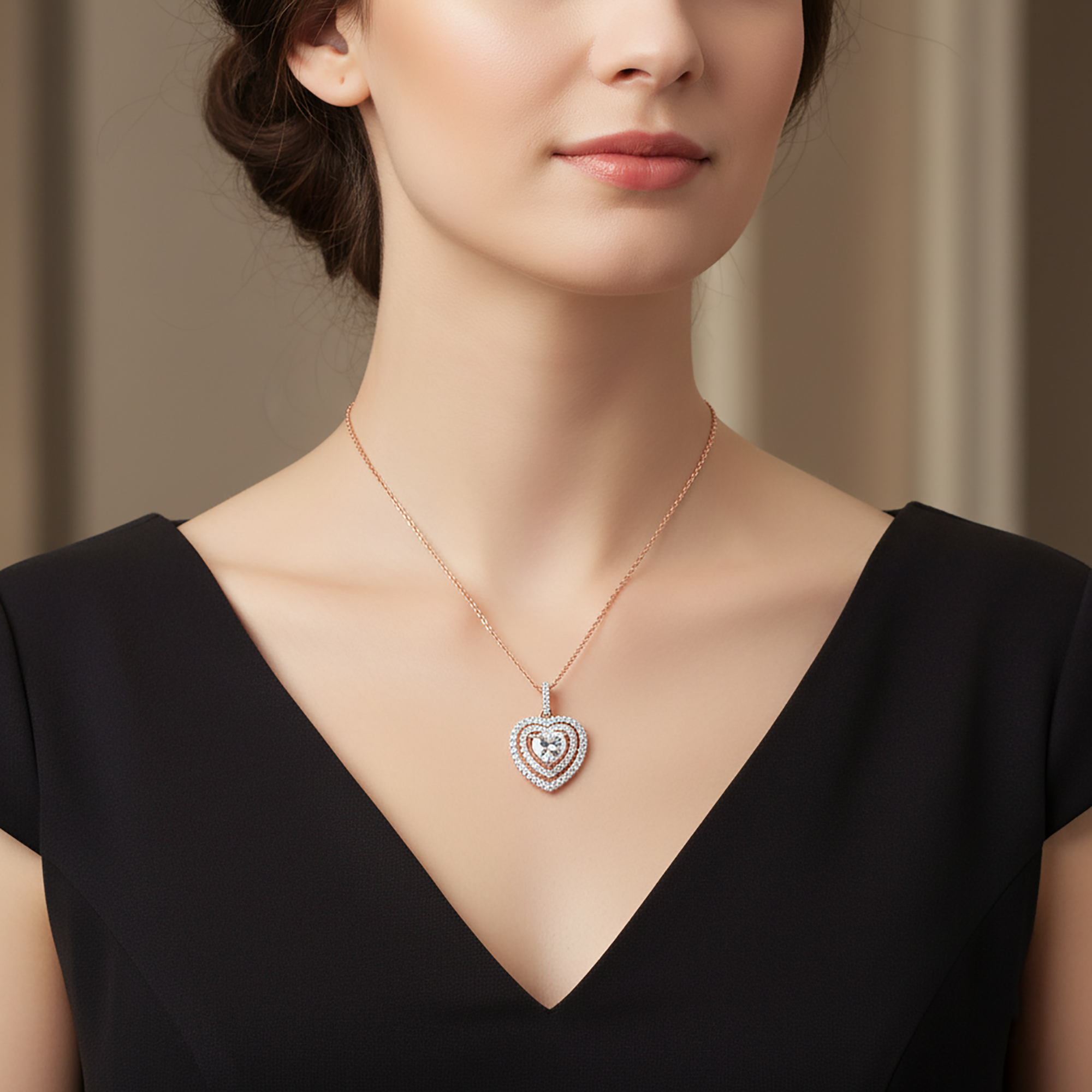 Triple Heart Love Pendant