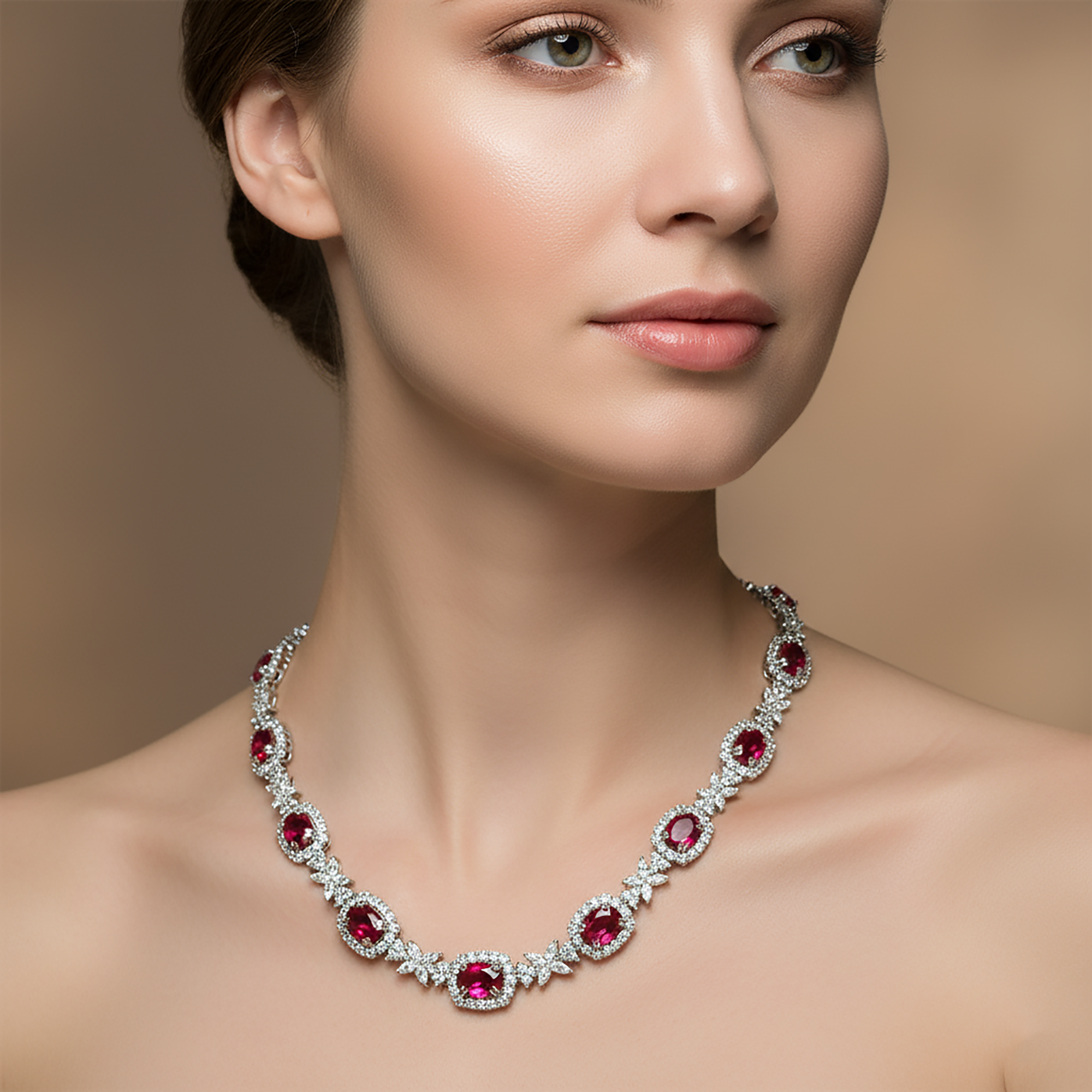 Victorian Ruby and Diamond Necklace