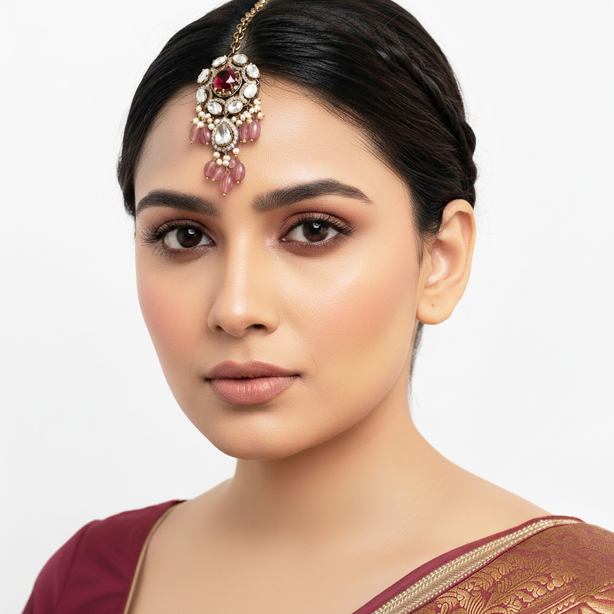 Polki Maang Tikka with Ruby