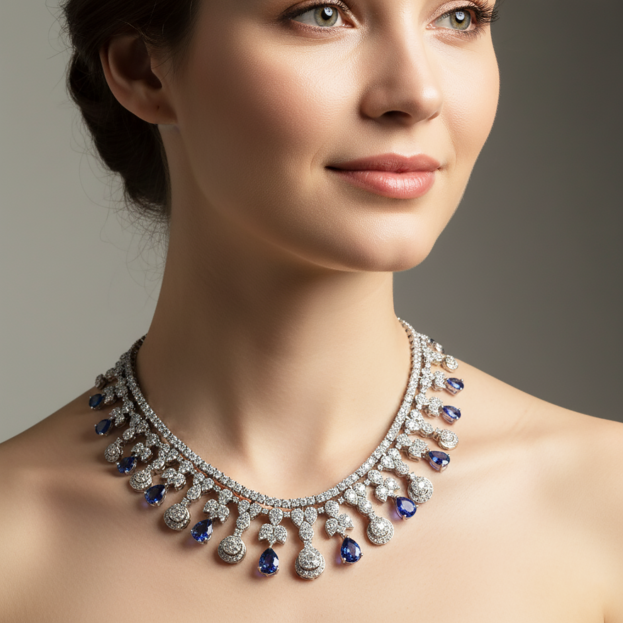 Queen Style Bridal Sapphire Necklace