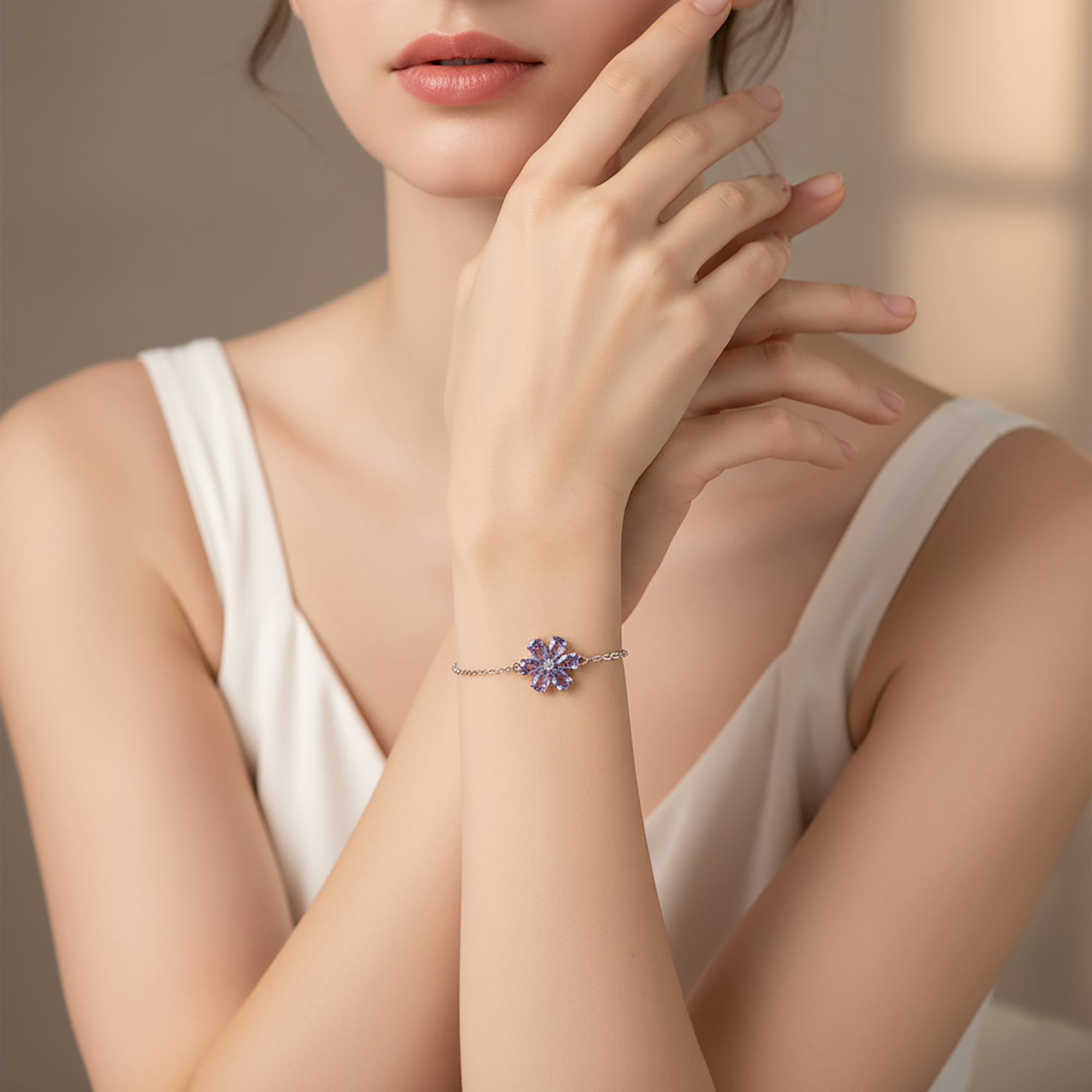 Glamorous Pear Cut Amethyst Bracelet