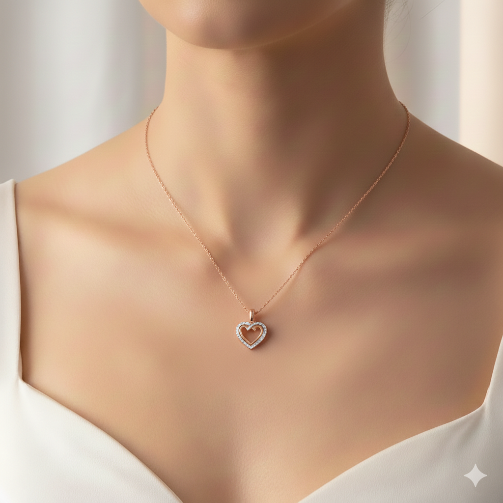 Rose Gold Heart Pendant