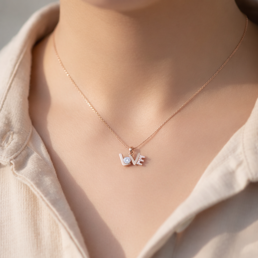 Elegant Love Script Pendant