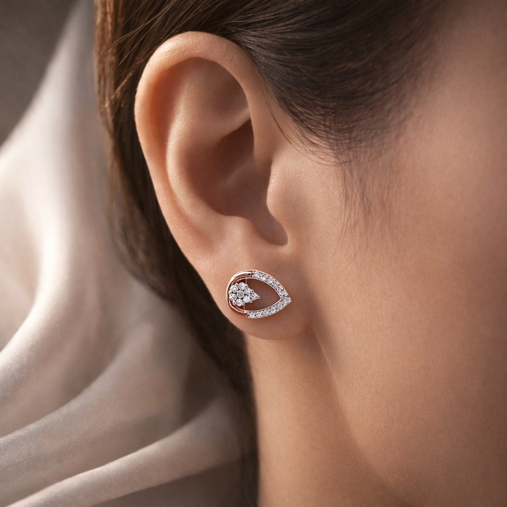 Teardrop Cluster Stud Earrings