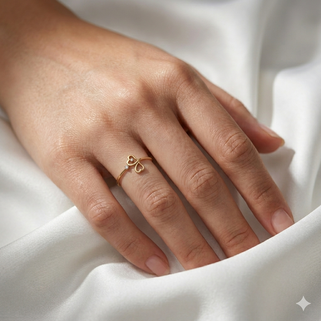 Gold Plated Double Heart Ring