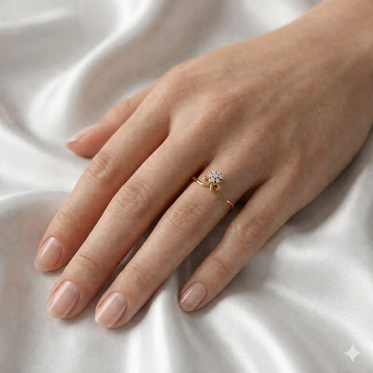 Elegant Floral Cluster Ring