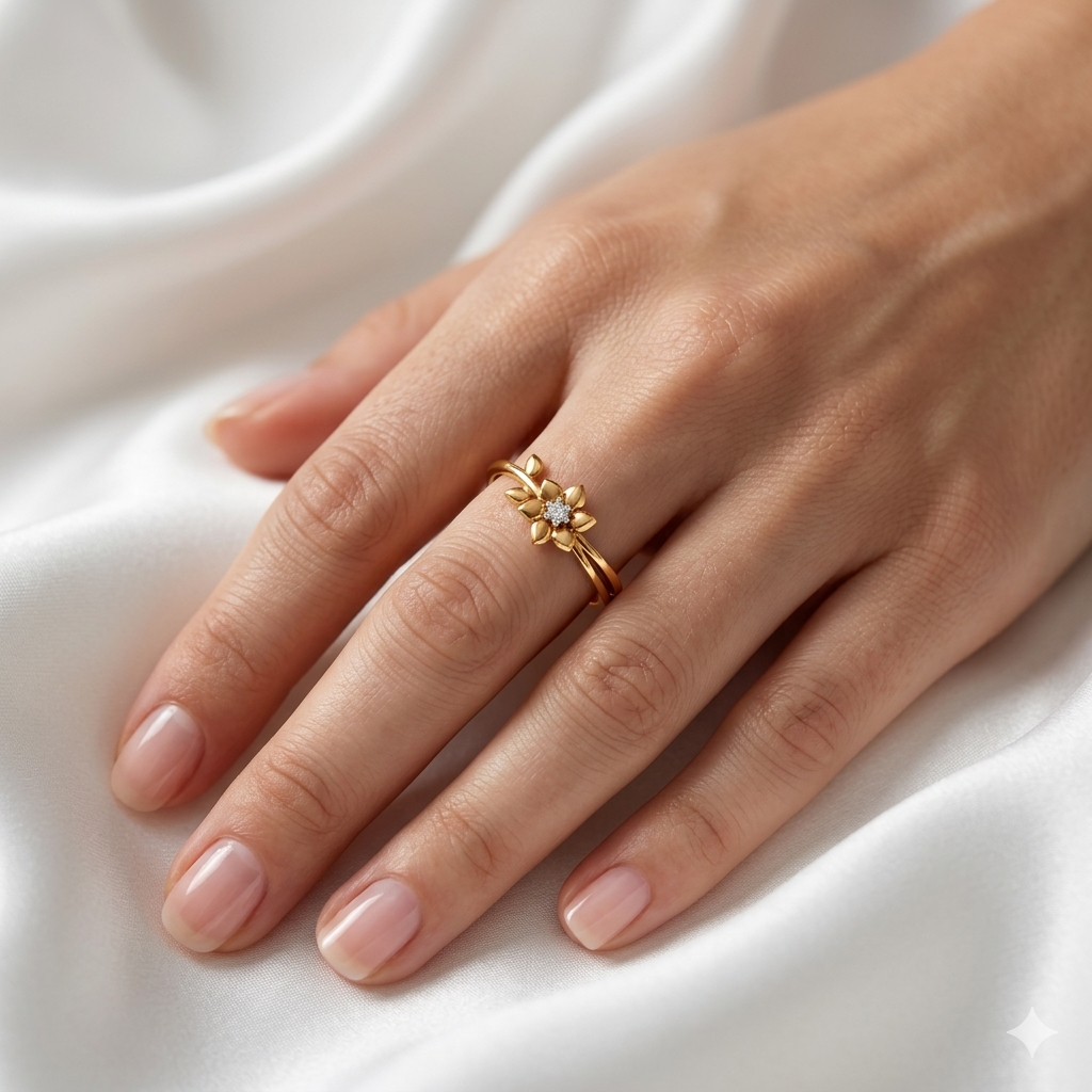 Flower Diamond Adjustable Ring