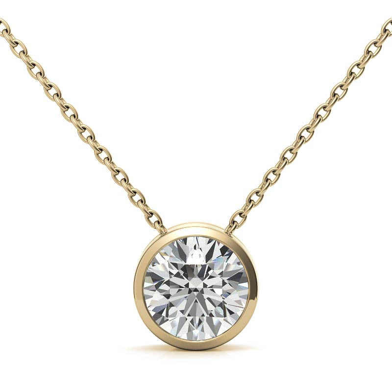 Yellow Gold Plated Round Solitaire Pendant