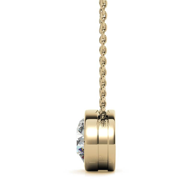 Yellow Gold Plated Round Solitaire Pendant