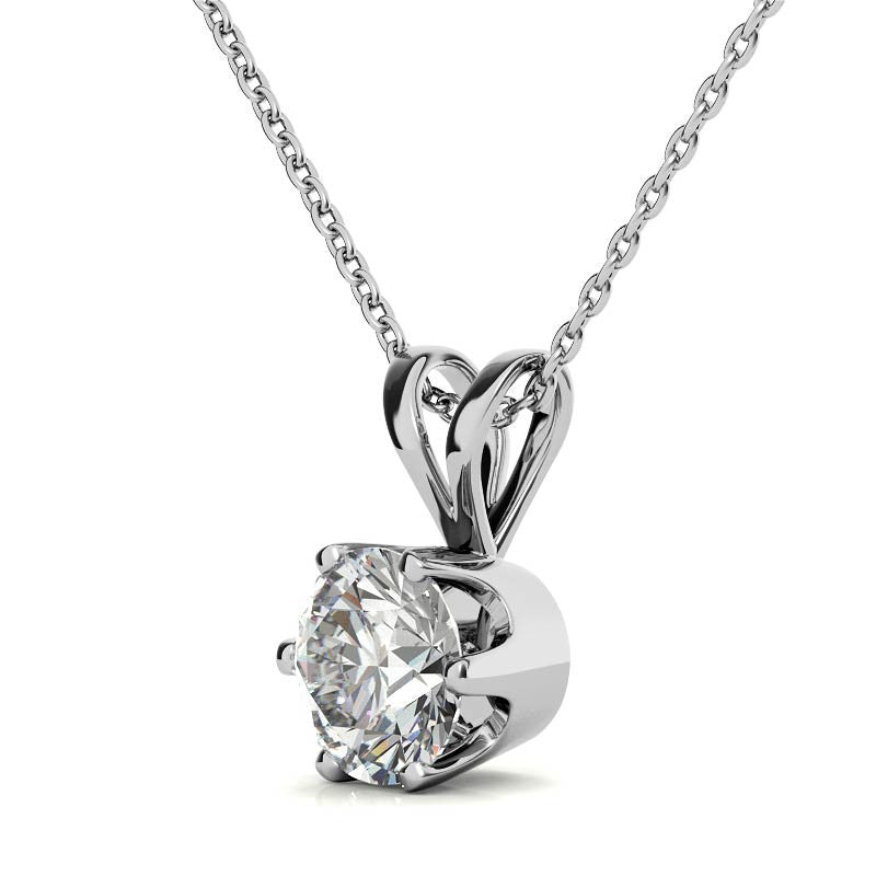 White Gold Plated Solitaire Pendant
