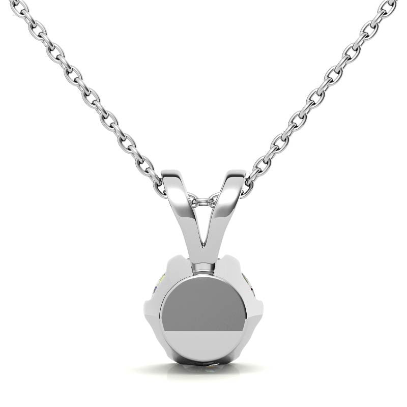 White Gold Plated Solitaire Pendant