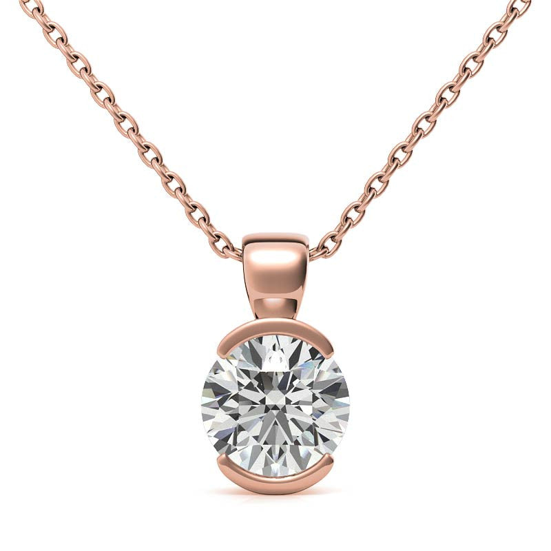 Rose Gold Plated Half Bezel Pendant