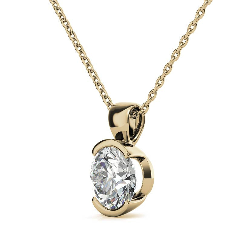 Yellow Gold Plated Half Bezel Pendant