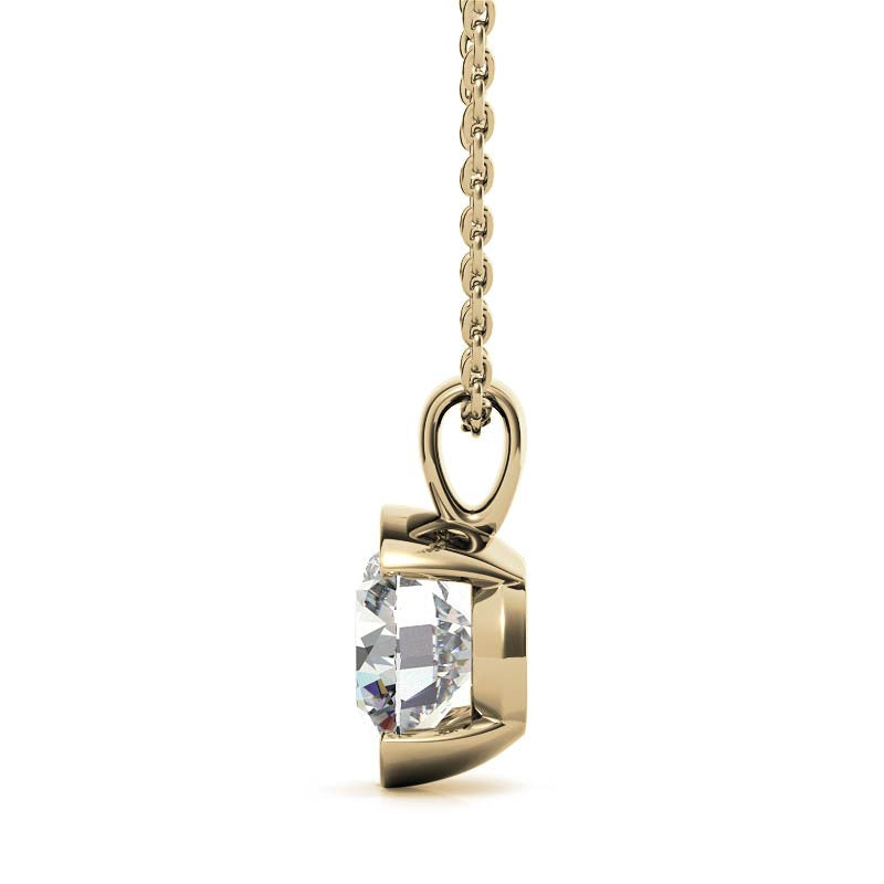 Yellow Gold Plated Half Bezel Pendant