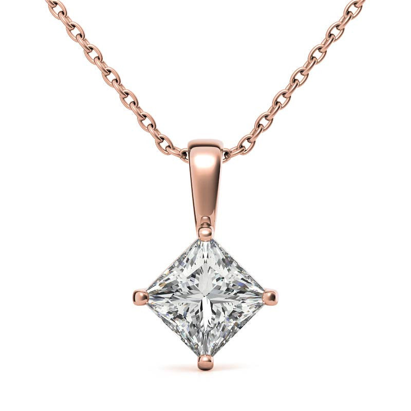 Princess Cut Sterling Silver Pendant