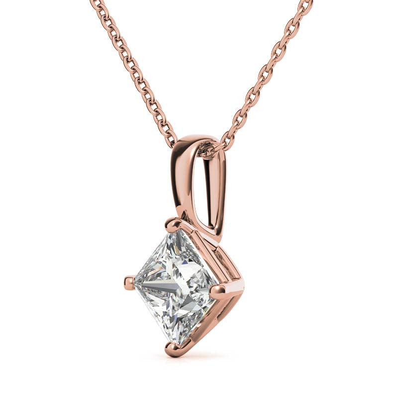 Princess Cut Sterling Silver Pendant