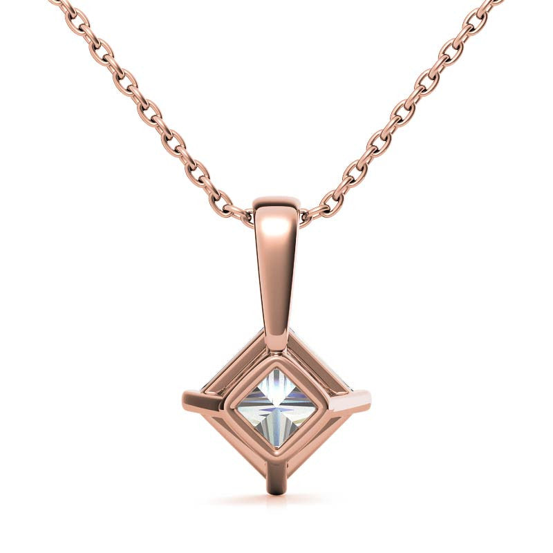Princess Cut Sterling Silver Pendant