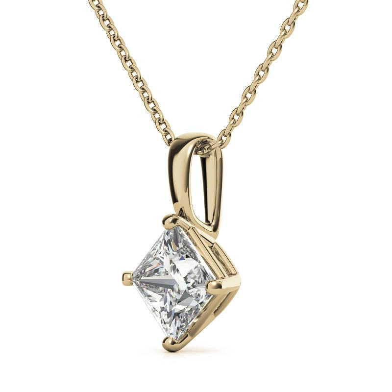 Princess Cut Sterling Silver Pendant