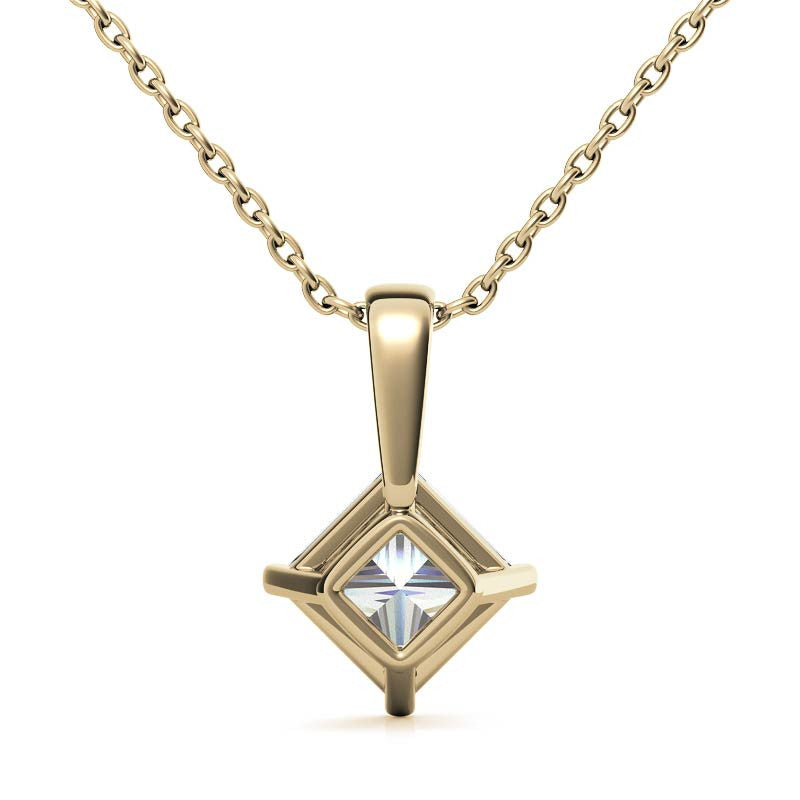 Princess Cut Sterling Silver Pendant