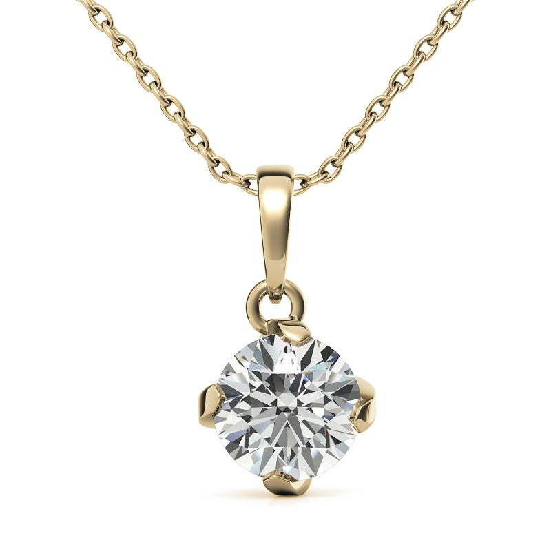 Yellow Gold Plated Minimalist Solitaire Pendant