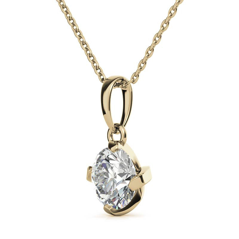Yellow Gold Plated Minimalist Solitaire Pendant