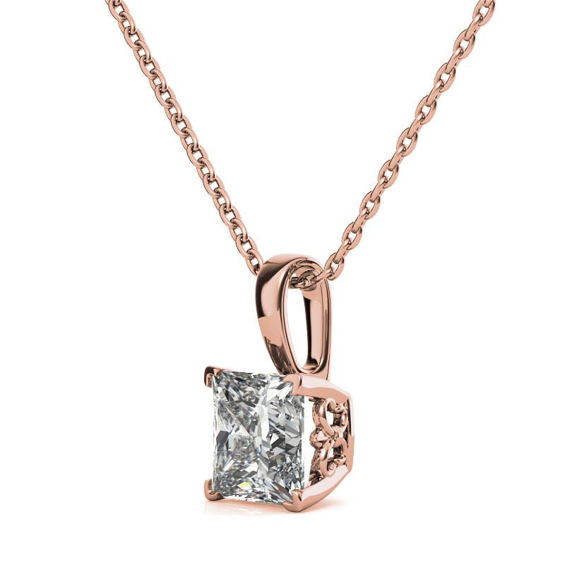 Sparkling Princess Cut Diamond Pendant