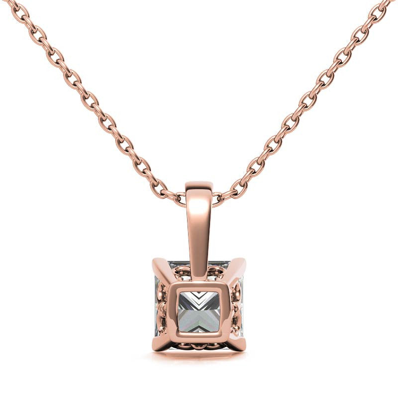 Sparkling Princess Cut Diamond Pendant