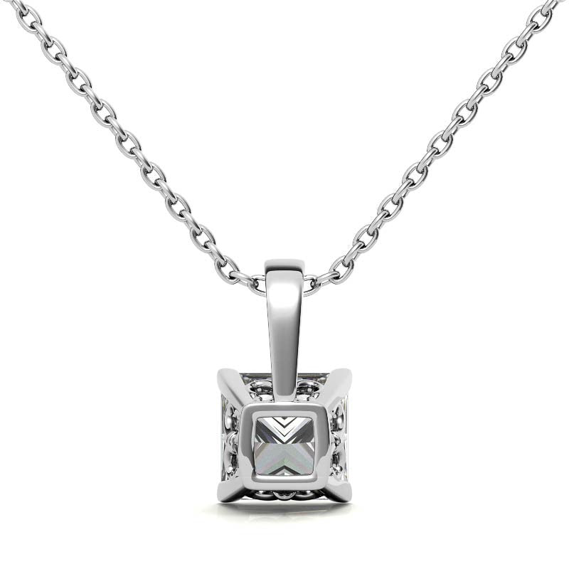Elegant Princess Cut Diamond Pendant