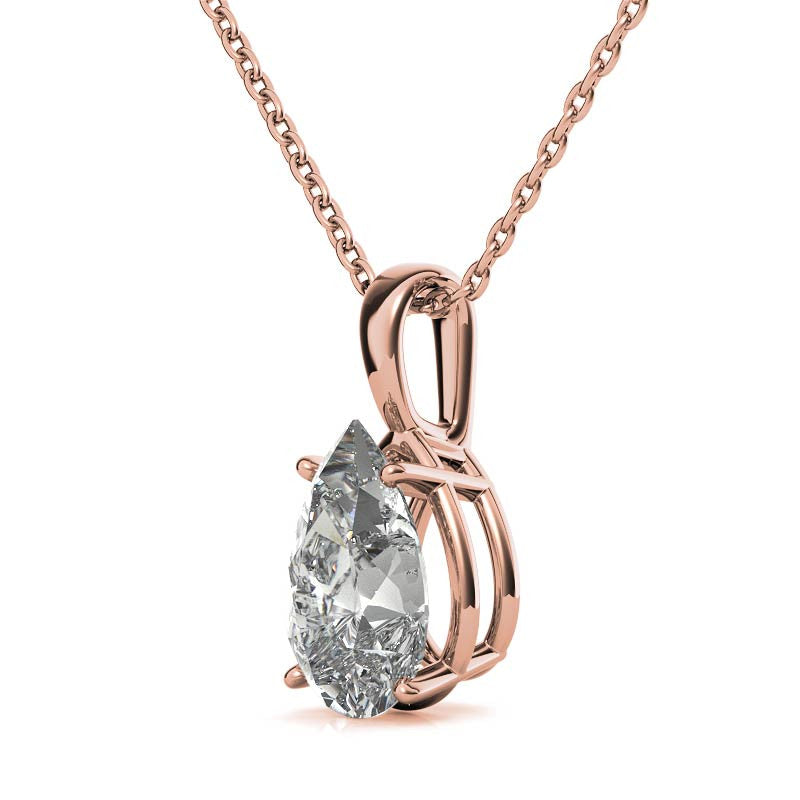 Rose Gold Plated Pear Cut Pendant