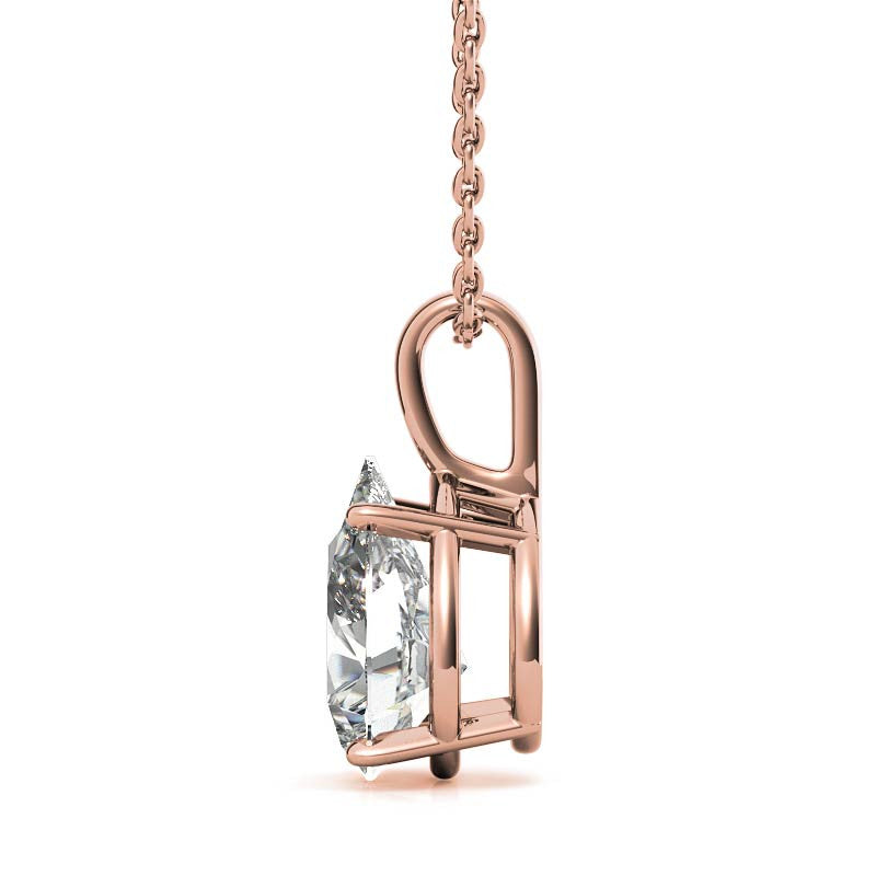 Rose Gold Plated Pear Cut Pendant