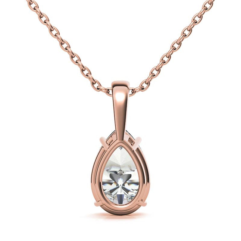 Rose Gold Plated Pear Cut Pendant