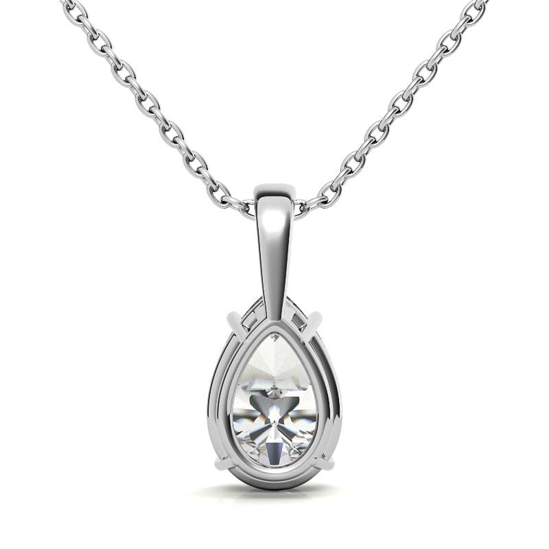 White Gold Plated Pear Cut Pendant