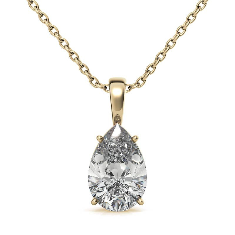 Yellow Gold Plated Pear Cut Pendant