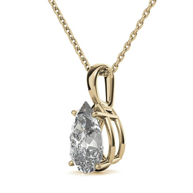 Yellow Gold Plated Pear Cut Pendant