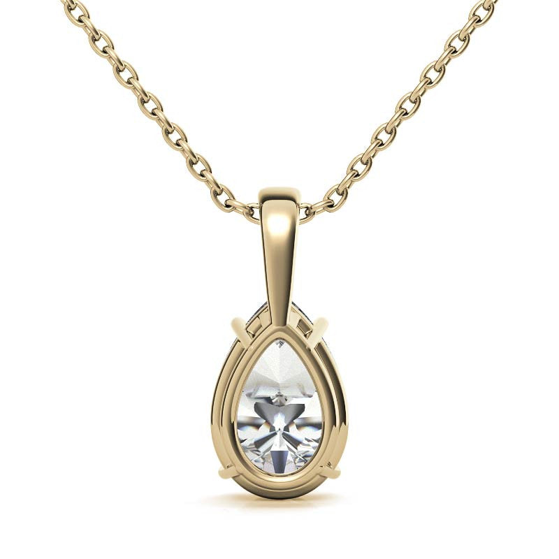 Yellow Gold Plated Pear Cut Pendant
