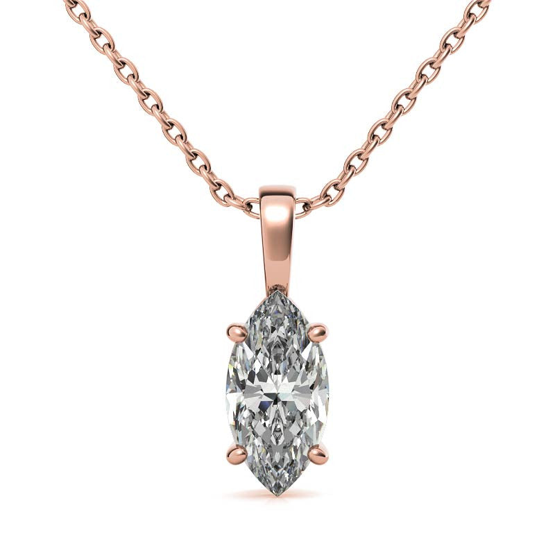 Luxury Rose Gold Marquise Cut Pendant