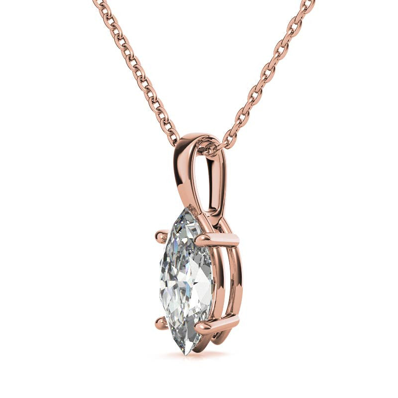 Luxury Rose Gold Marquise Cut Pendant