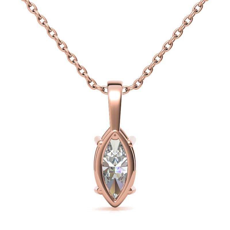 Luxury Rose Gold Marquise Cut Pendant
