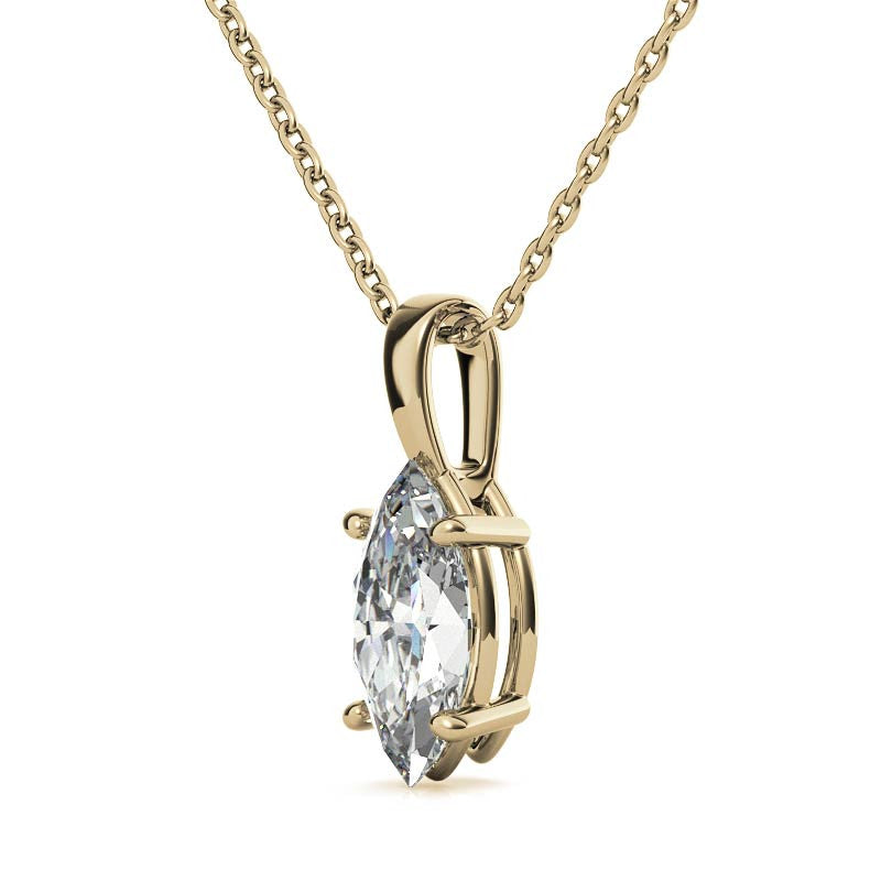 Luxury Yellow Gold Marquise Cut Pendant