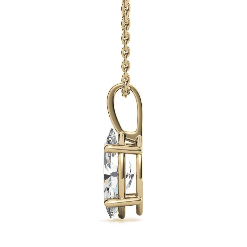 Luxury Yellow Gold Marquise Cut Pendant